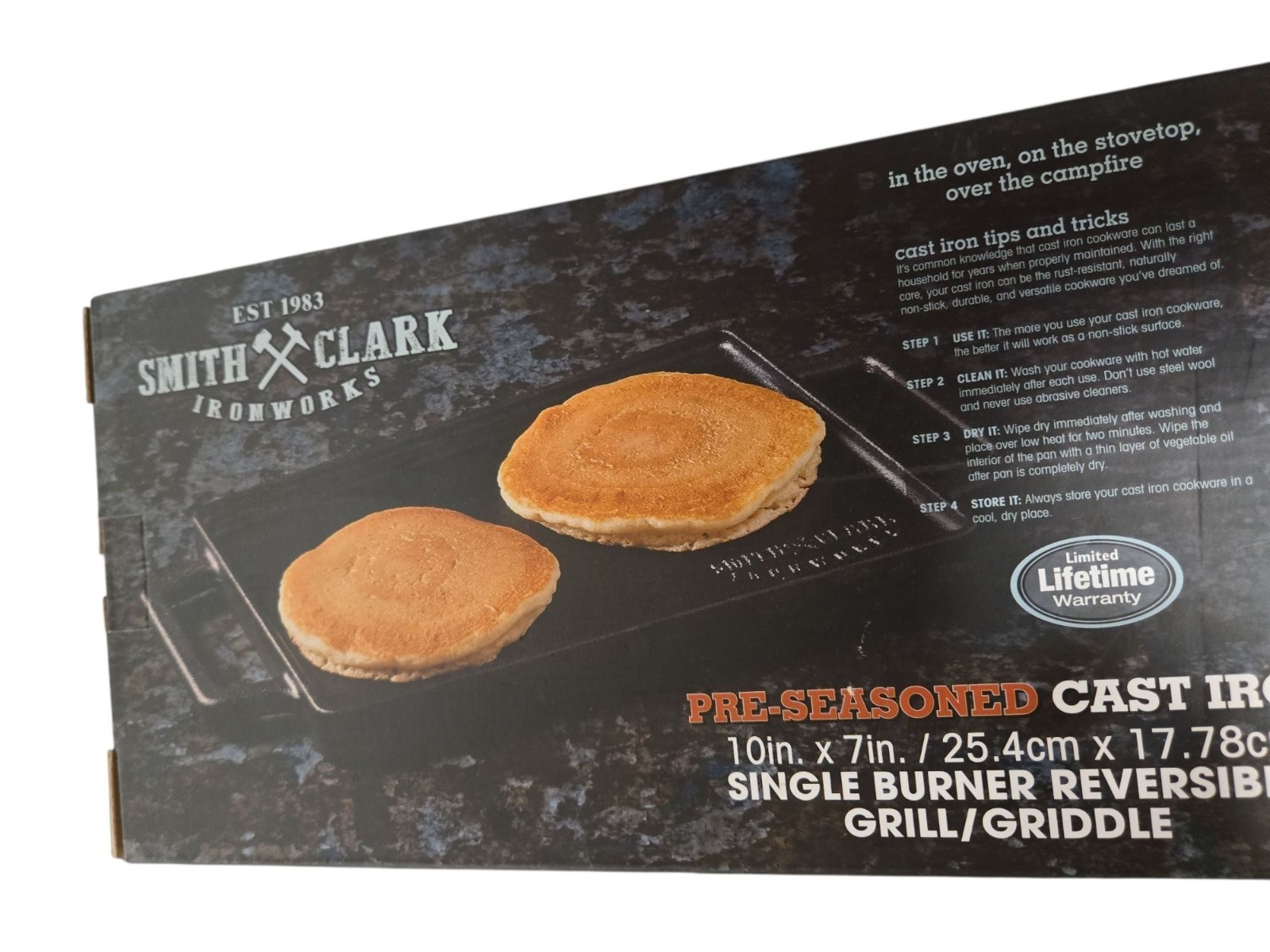 NIB Smith & Clark Cast Iron Reversible Grill/Griddle – 10″x7″ Single Burner