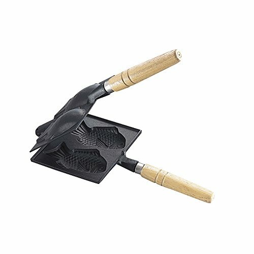 Cast iron Taiyaki device with wooden handle 814188 (33.5 x 16.5 x 8 cm) NEW