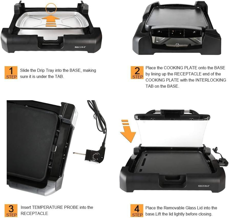 Smokeless Indoor Grill 1800-Watt Electric Griddle with Reversible 2 in 1 Grill a