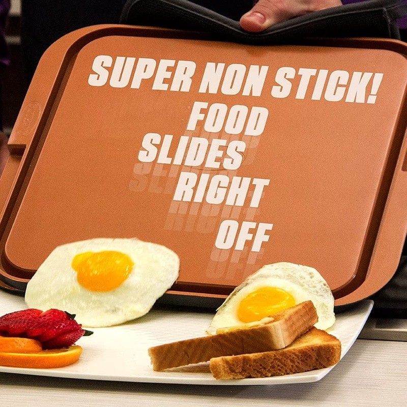 XL Nonstick Reversible Grill Griddle Pan Indoor Outdoor Cooking Oven Safe New