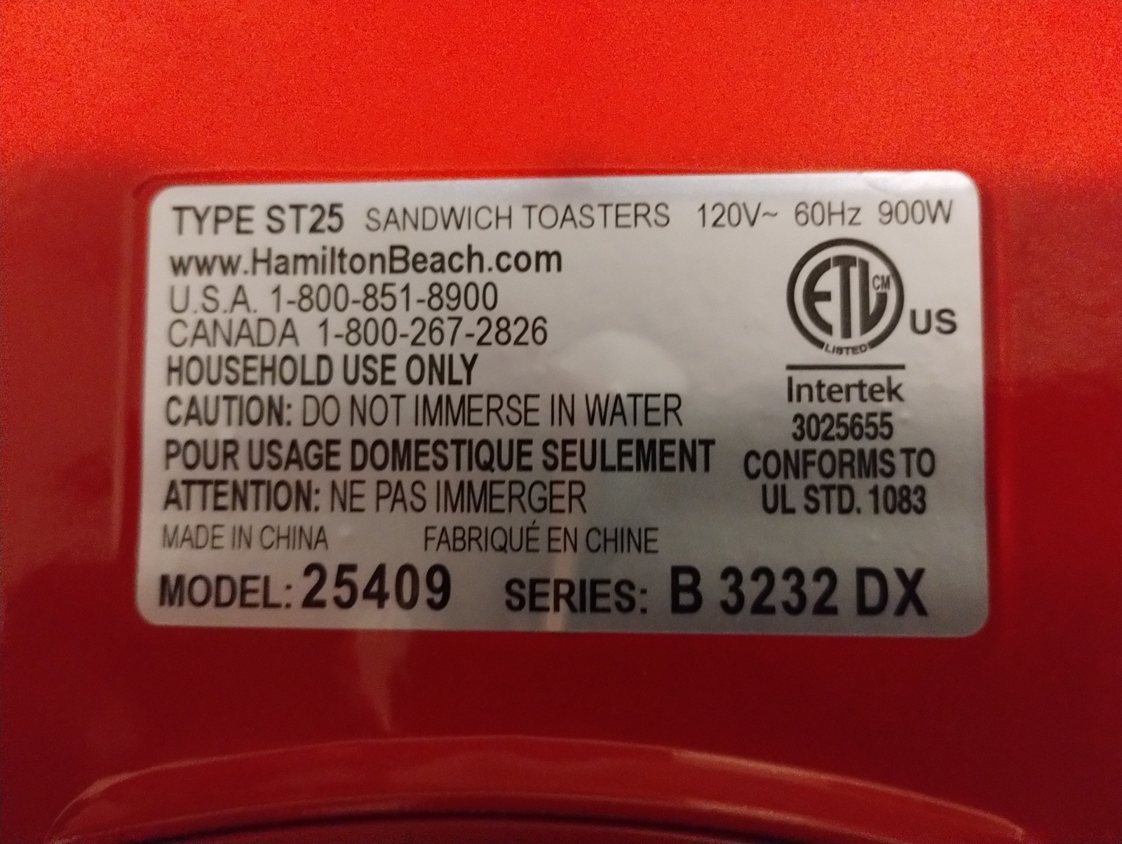 Hamilton Beach Quesadilla Maker 25409 Red Nonstick Electric Grill 6 Wedge Tested