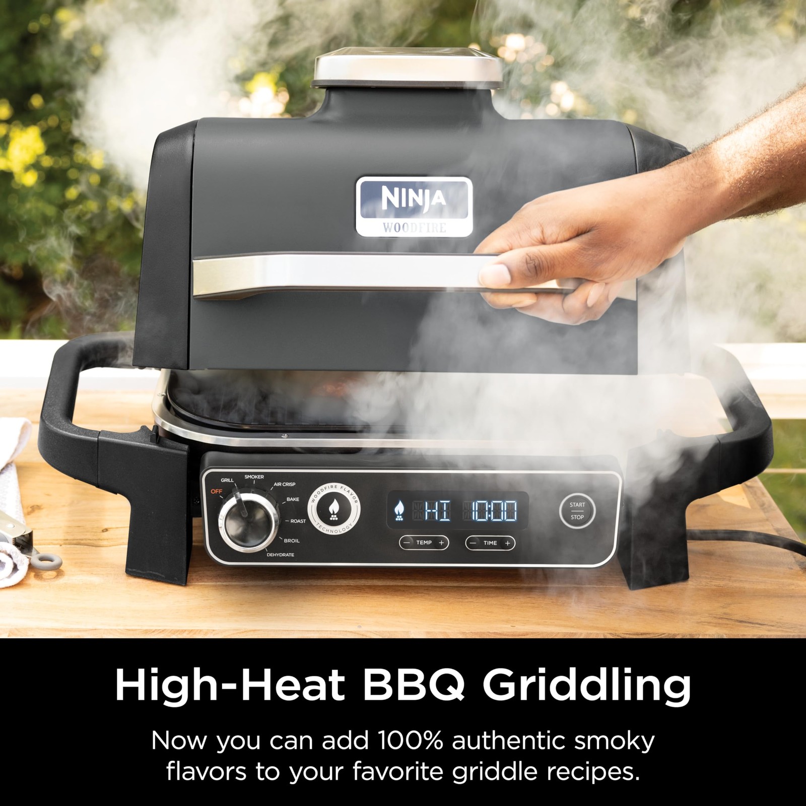 Ninja Woodfire Outdoor Flat Top Griddle Plate For Og700 Series Black Gray