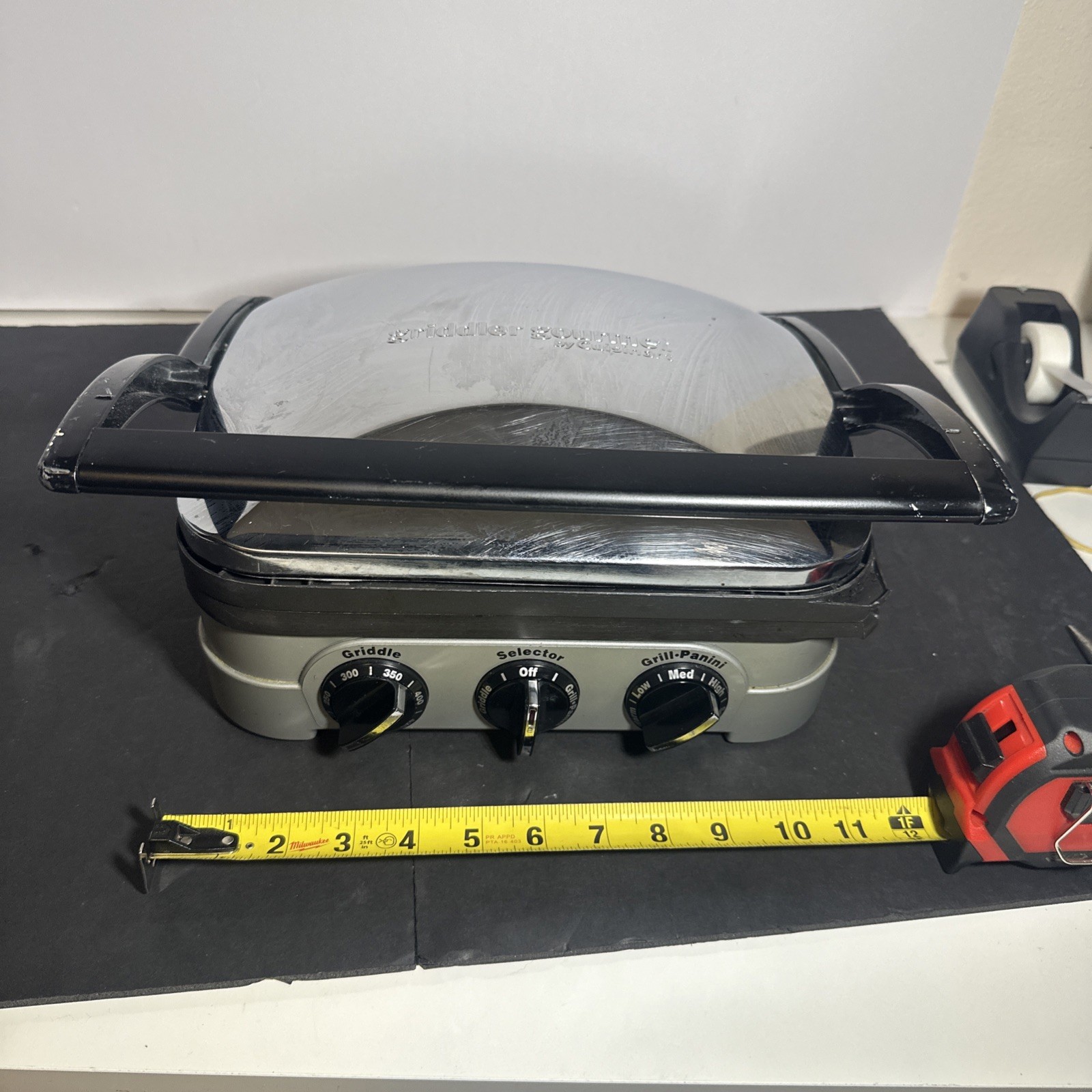 VGC Cuisinart Griddler Gourmet GRID-8PC 1500W Panini Grill – Silver – Tested