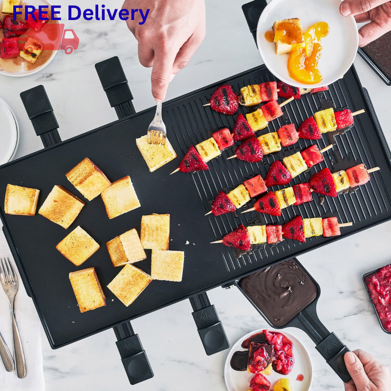 GreenPan Ultimate Gourmet Electric Grill Griddle Raclette Ceramic Plate Tabletop