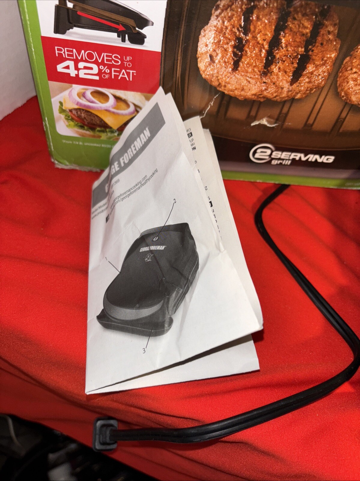 George Foreman GR136B Classic Black 2 Serving Panini Press Plate Grill Griddle