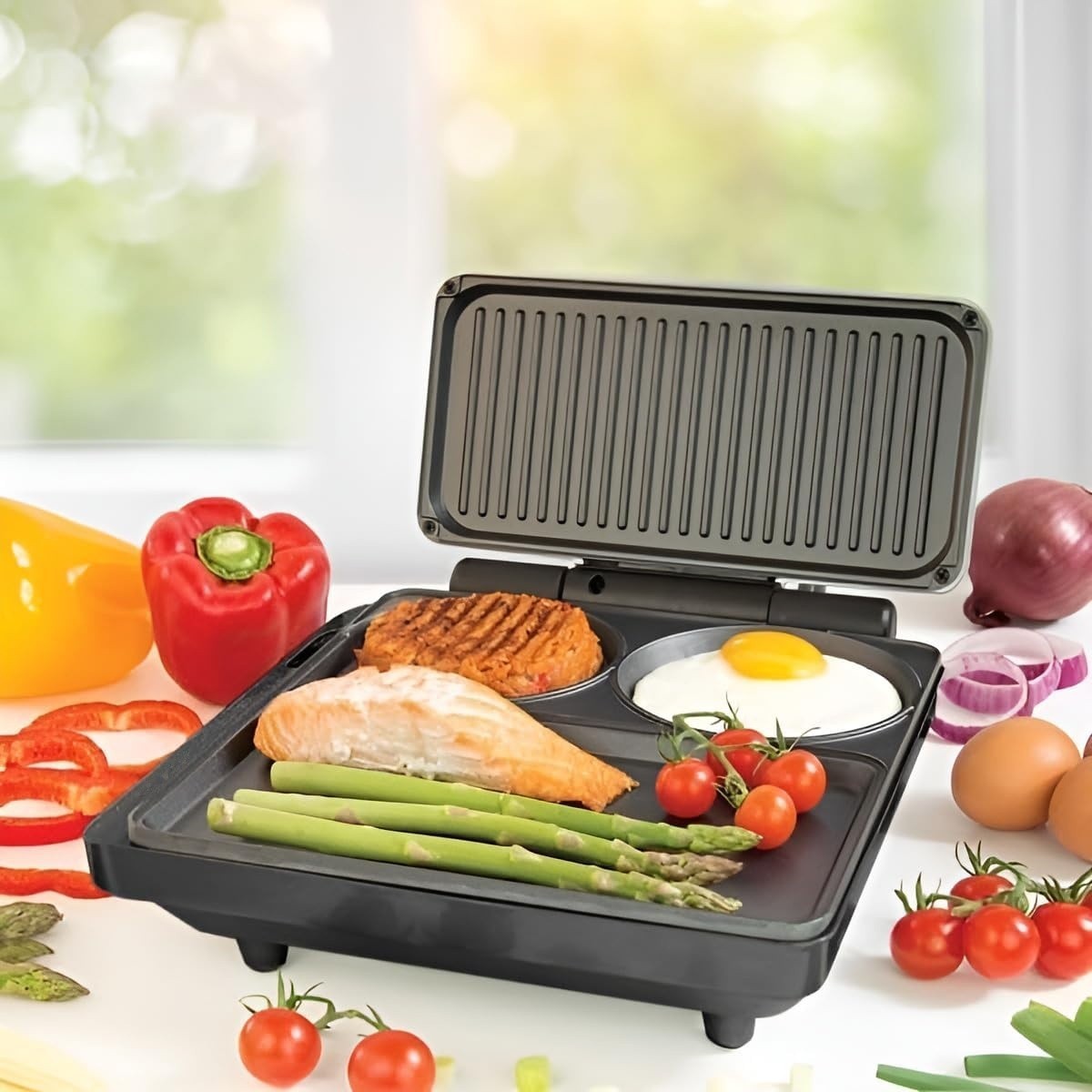 Máquina Para Hacer Sándwiches Y Hamburguesas Con Plancha Antiadherente US NUEVO