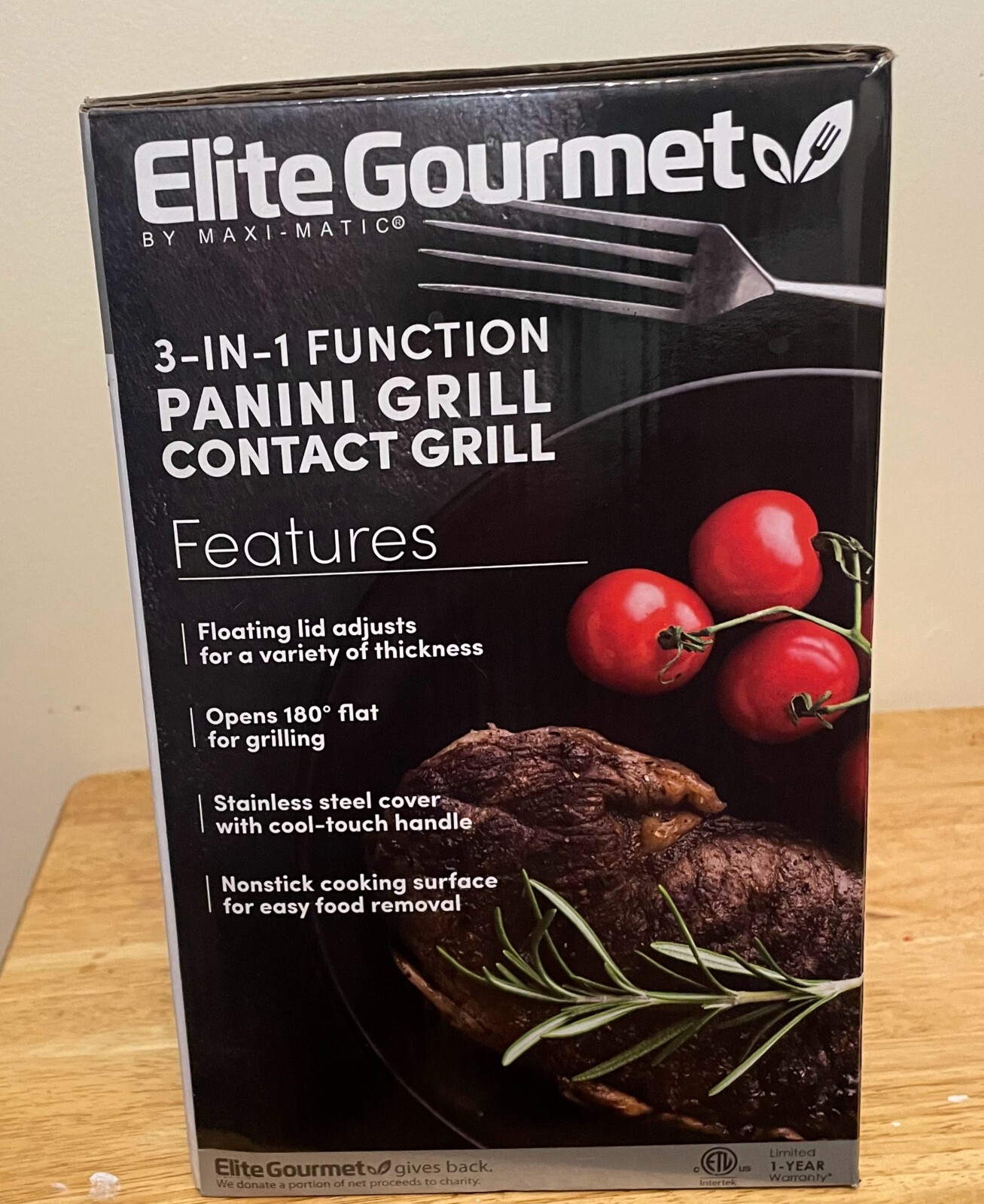 Elite Gourmet Panini Grill 3 in 1 Function 180 Degree Indoor Grill