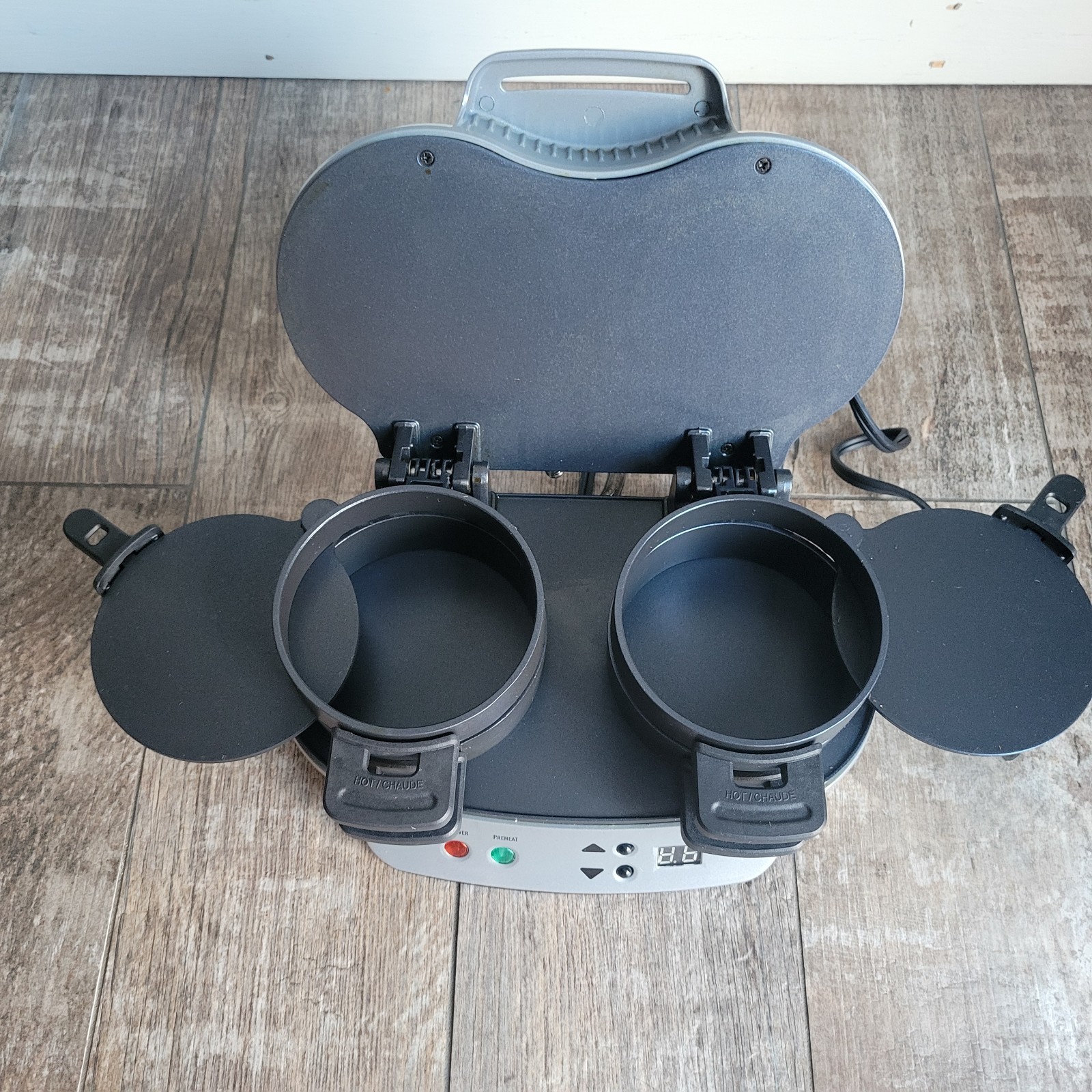 Hamilton Beach Grey Dual Breakfast Sandwich Maker Timer Tested Good ST30