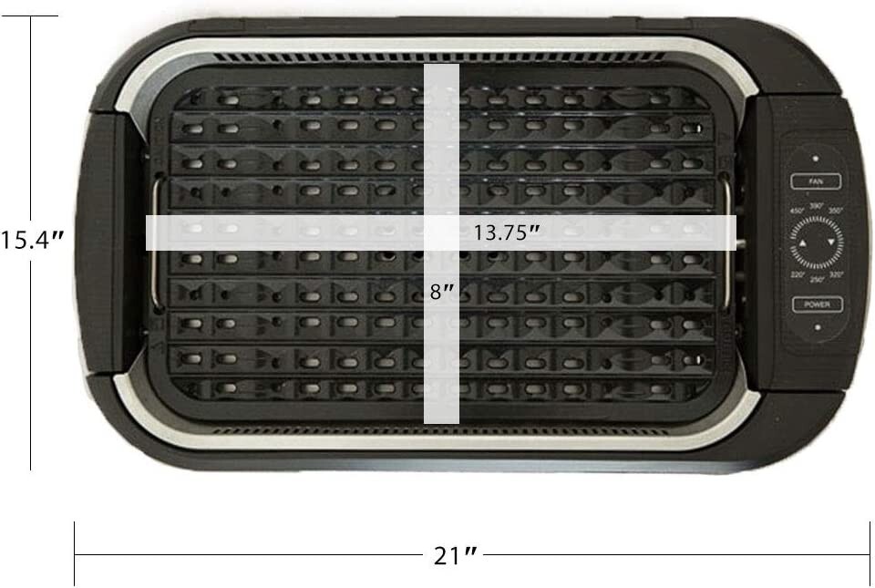 Barbacoa Eléctrica Para Interiores Sin Humo Power 1500 Watts BBQ Antiadherente