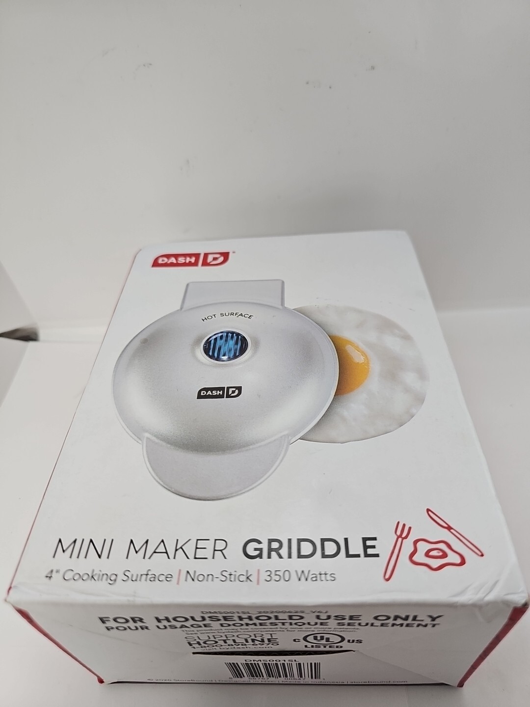 Dash Mini Maker Griddle-Electric, Round 4″ Non-Stick Cooking Surface – Gray