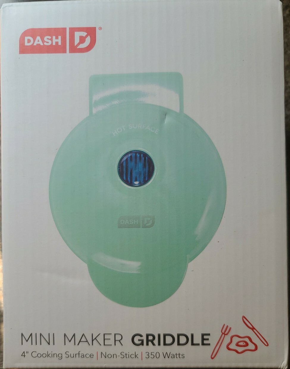 Dash Brand ~ DMS001AQ ~ Non Stick ~ Electric Griddle ~ Aqua ~ 4″ Cooking Dia.