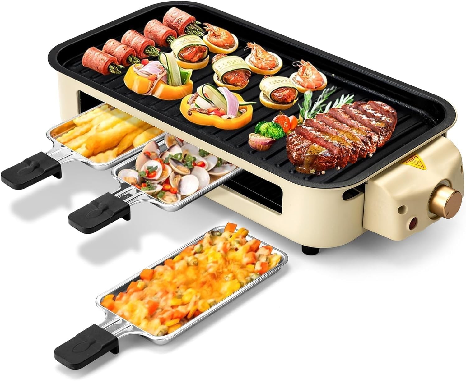 Electric Indoor Grill,2 in 1 Indoor Grill Non-stick 1500W