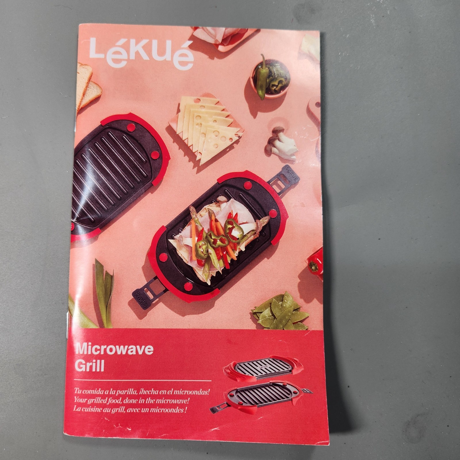 Lekue Microwave Grill | Panini Press & Sandwich Maker | 10″ x 5.7″ Non-Stick