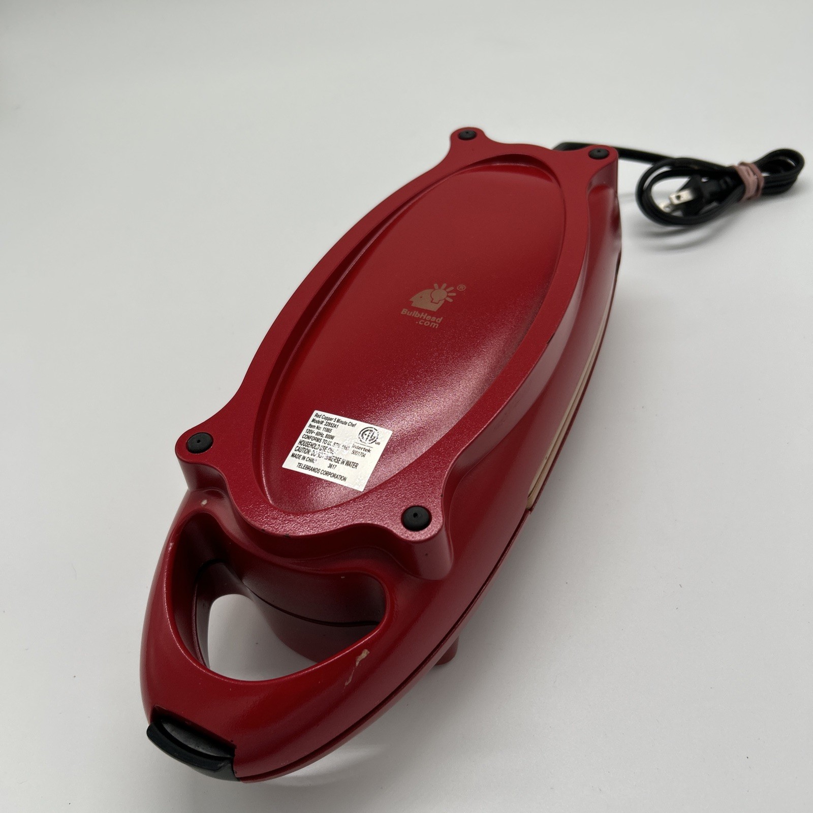 Copper Red 5 Minute Chef Electric Meal Maker Frying Pan NonStick Tested Works