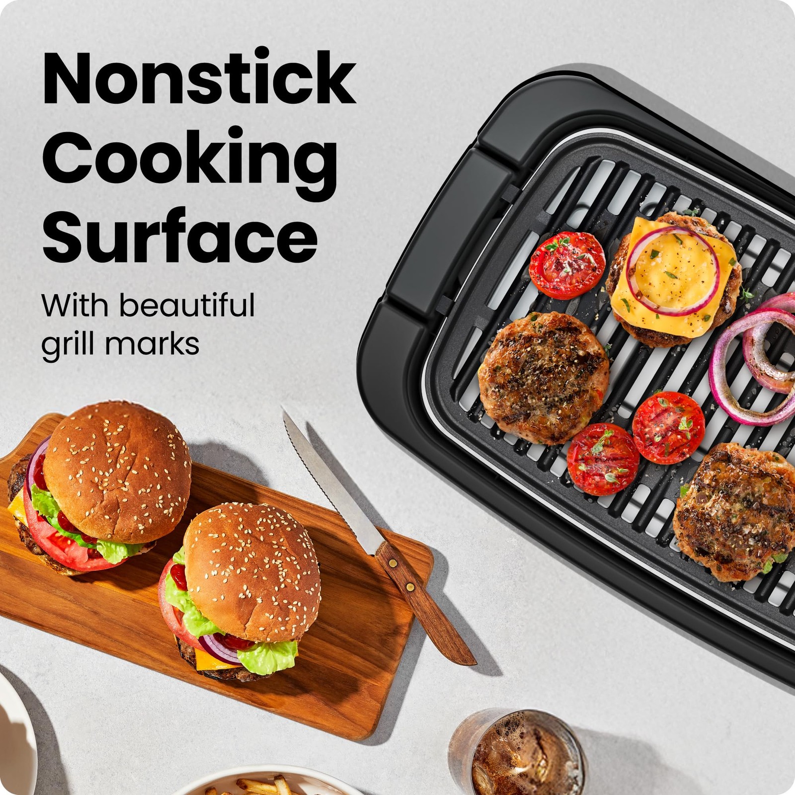 Chefman Smokeless Indoor Electric Grill, Extra Large Grilling Surface, Nonsti…