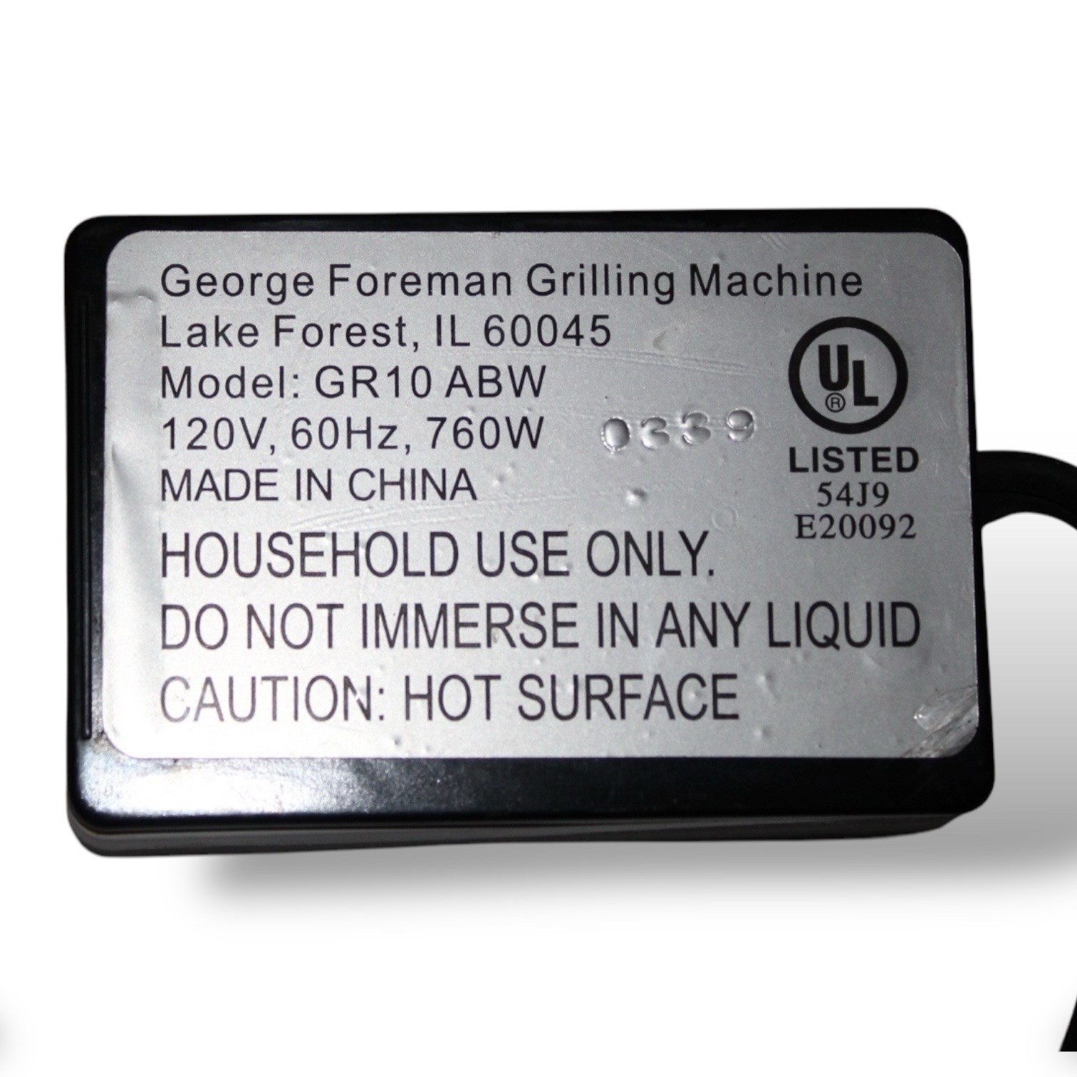 George Foreman Grill 2005 White GR10ABW Lean Mean Fat Reducing Machine Works