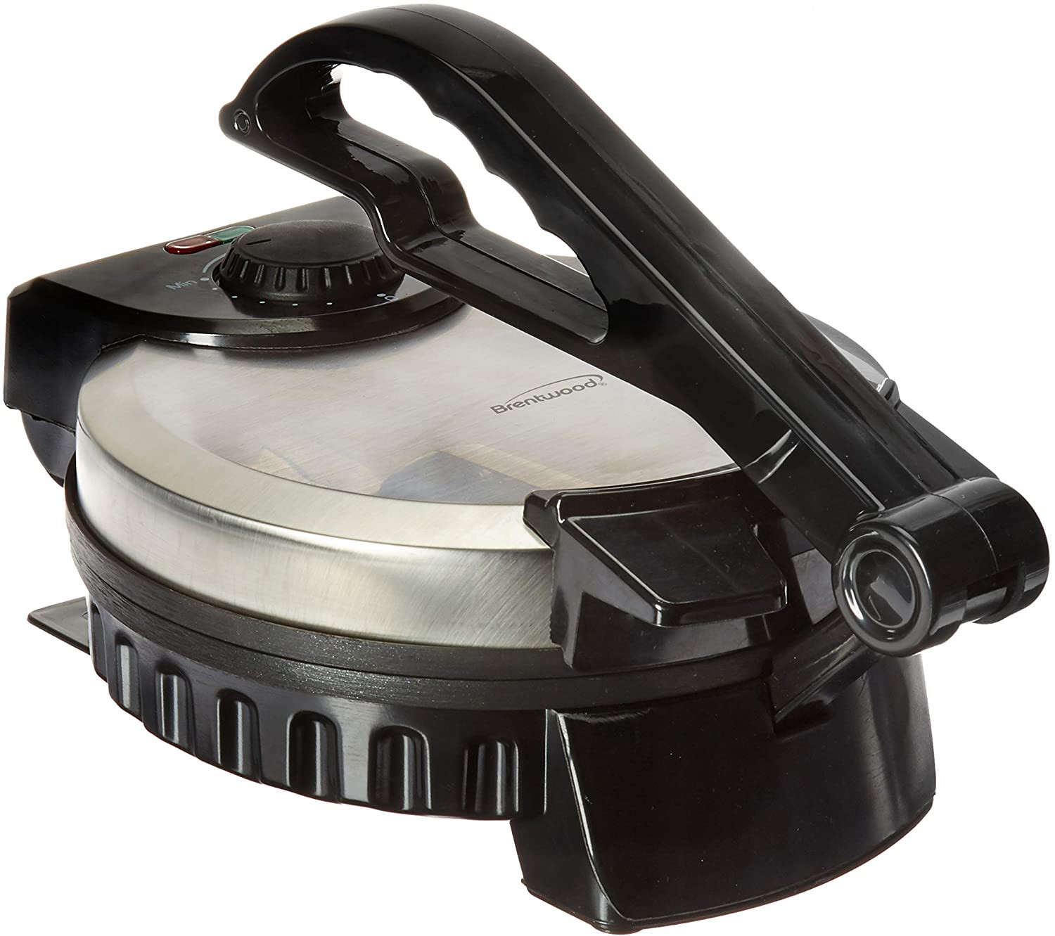 Tortilla eléctrica antiadherente de acero inoxidable TS-127, 8 pulgadas