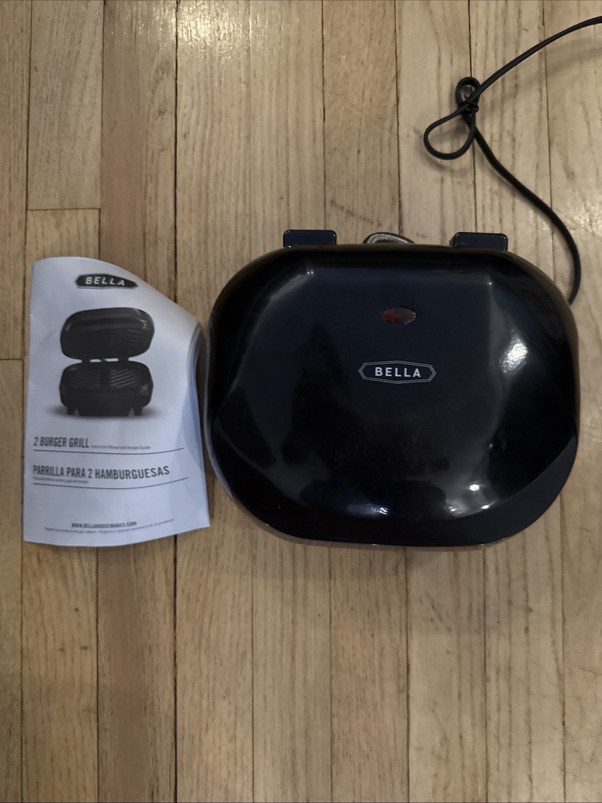Bella 2 Burger/Sandwiches Electric Grill 750-Watt Non-Stick New No Box