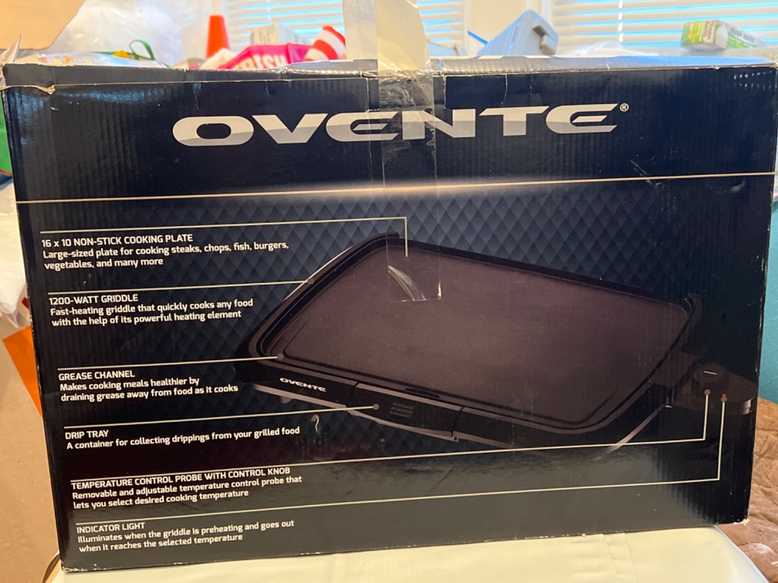 Electric Griddle with 16 X 10 Inch Flat Non-Stick Cooking Surface, Removable and