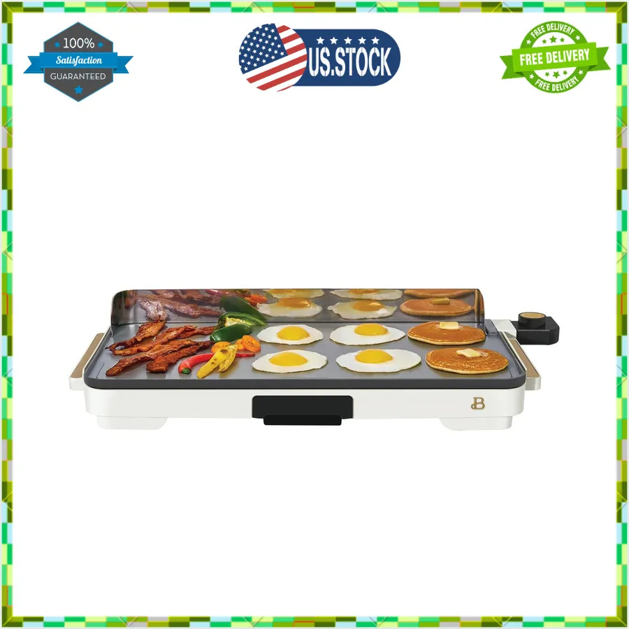 Beautiful XL Electric Griddle 12 x 22 Nonstick White Icing by Drew Barrymore
