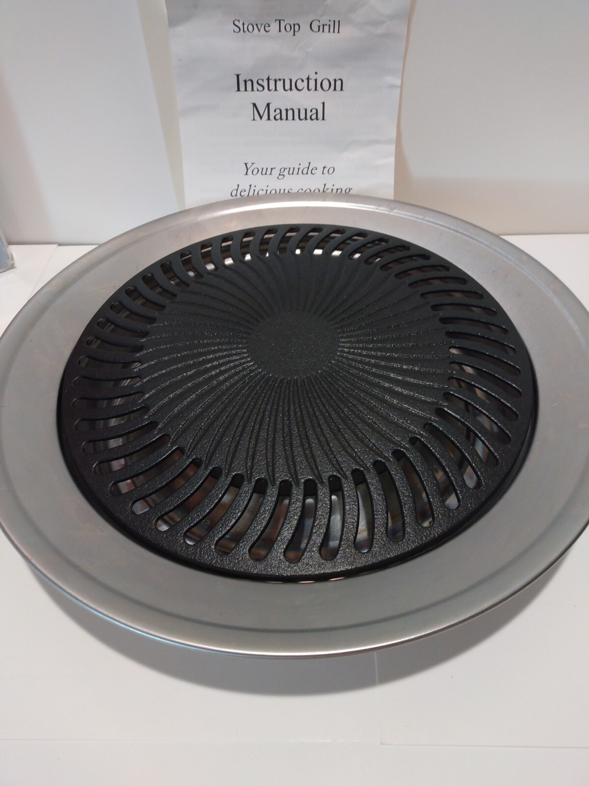 Kitchen + Home Stove Top Smokeless Grill Indoor BBQ, Stainless Steel with Dou…