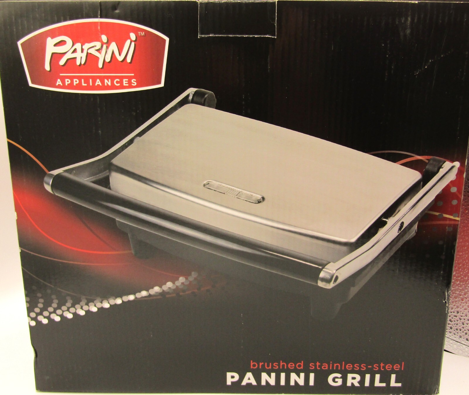 Parini Stainless Steel Panini Grill. Dual Sided Non-Stick Surface.