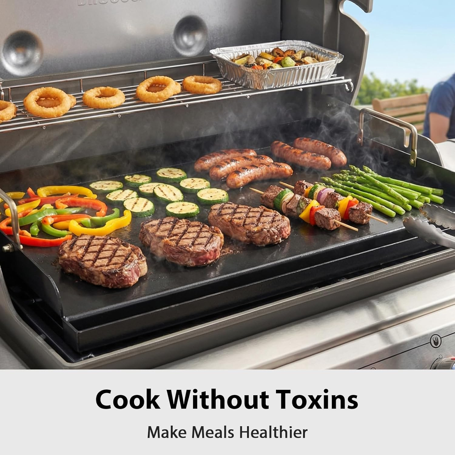 Utheer 25″ X 16″ Nano-Ceramic Nonstick Griddle for Gas & Charcoal Grills – Unive