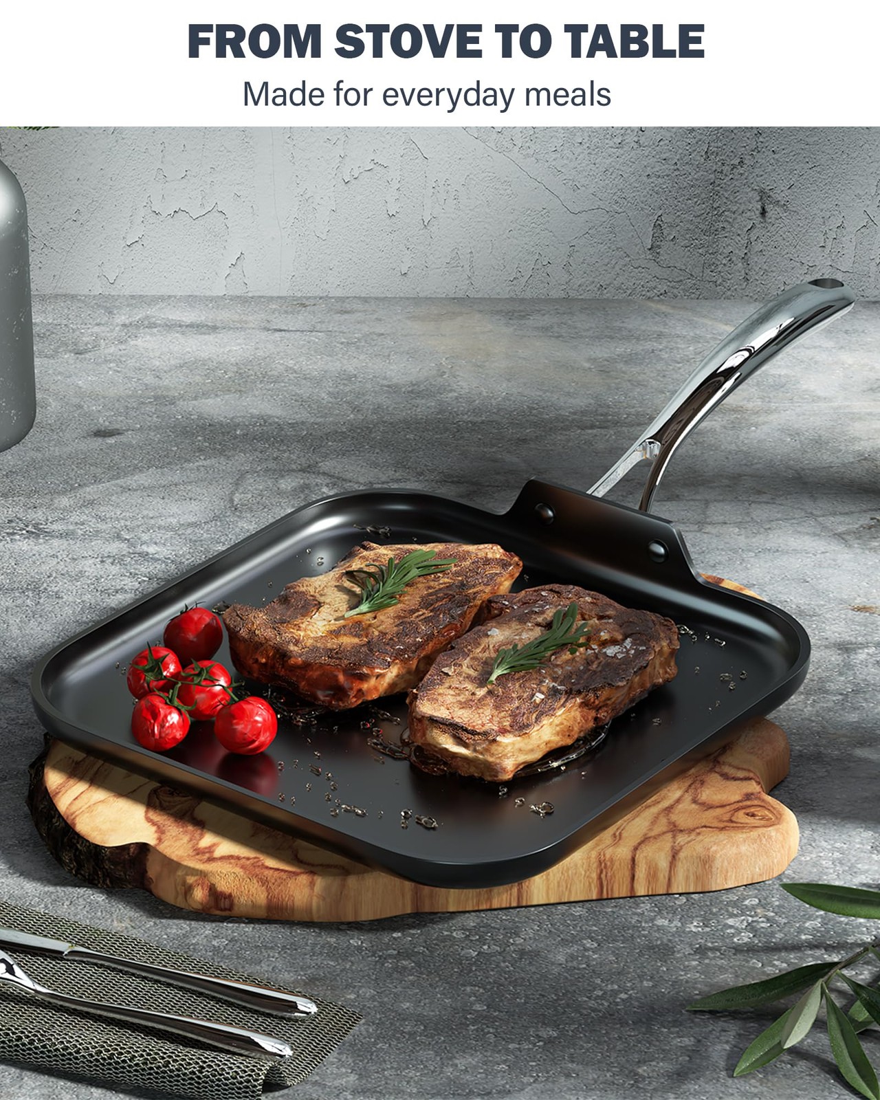 Classic 11 x 11-Inch Nonstick Square Griddle Pan, Hard Anodized Cookware Grid…