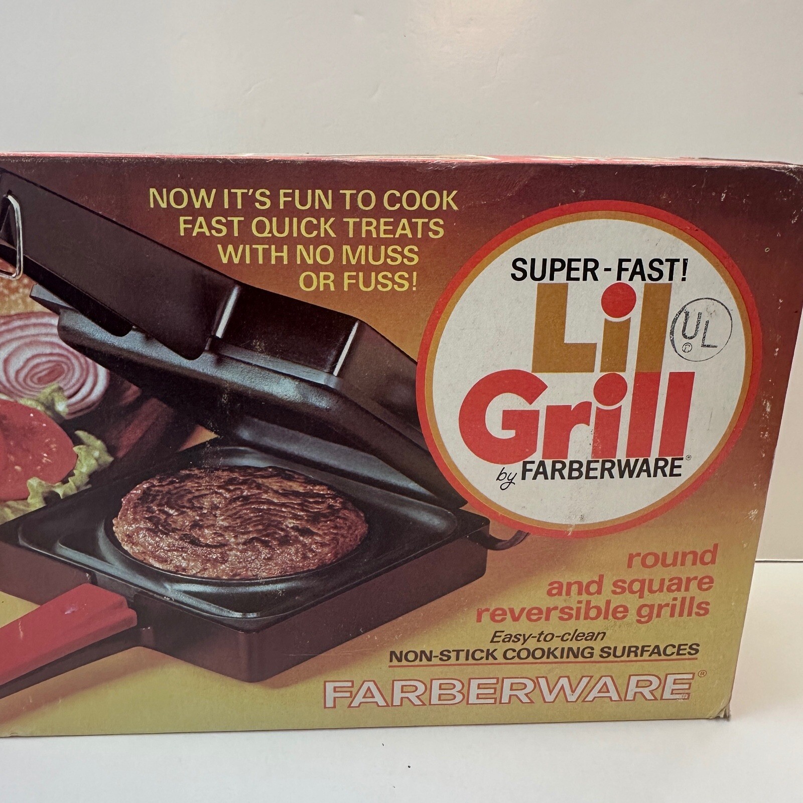 Vintage Farberware Lil Grill Super Fast Round Square Reversible Grills Non-Stick
