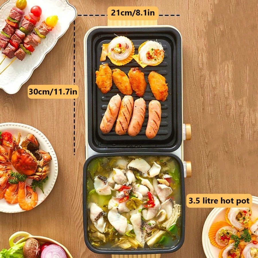Aoran Electric Grill BBQ Hot Pot 1400W Aluminum Alloy Multi Function Cooker