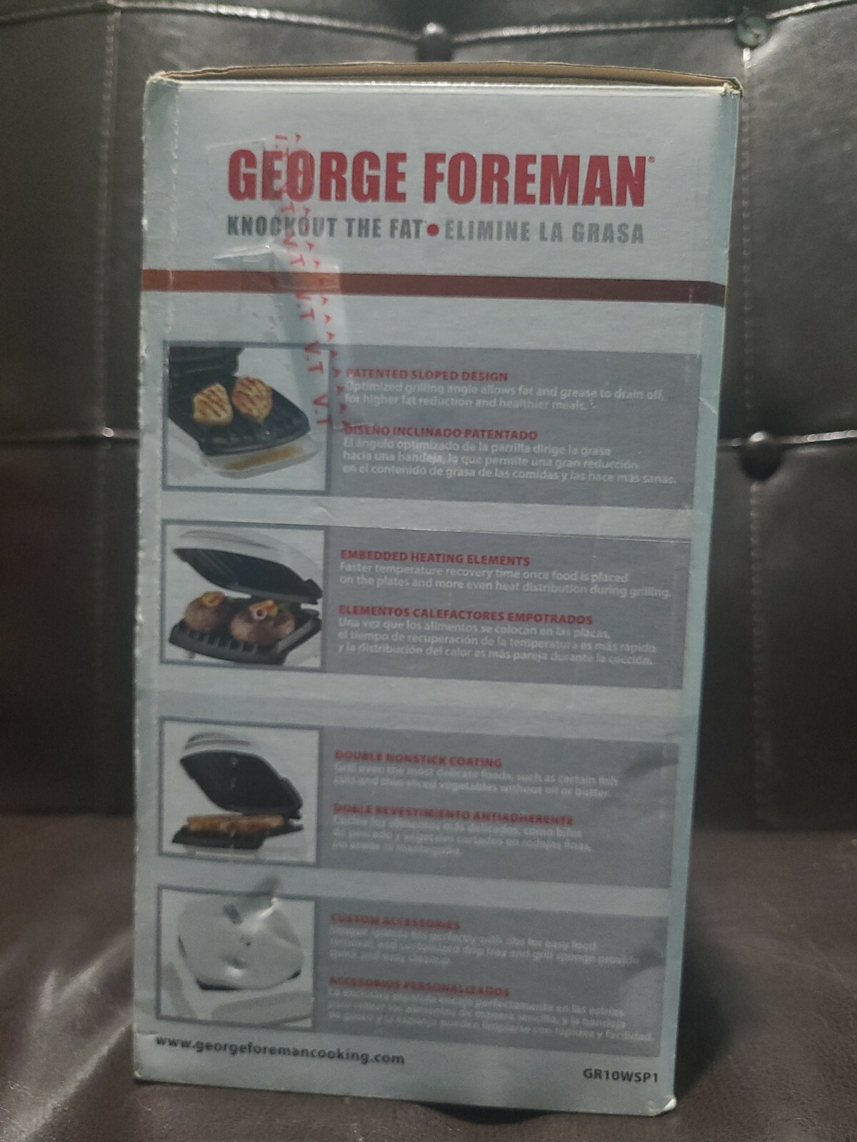 George Foreman GR10ABW Champ Grill with Bun Warmer – White