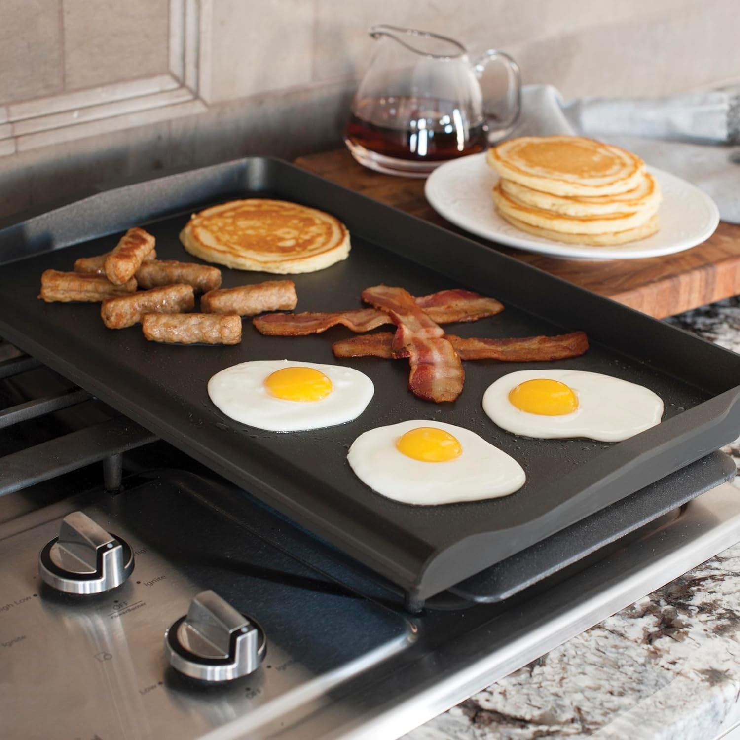 2 Burner Backsplash Griddle, Nonstick