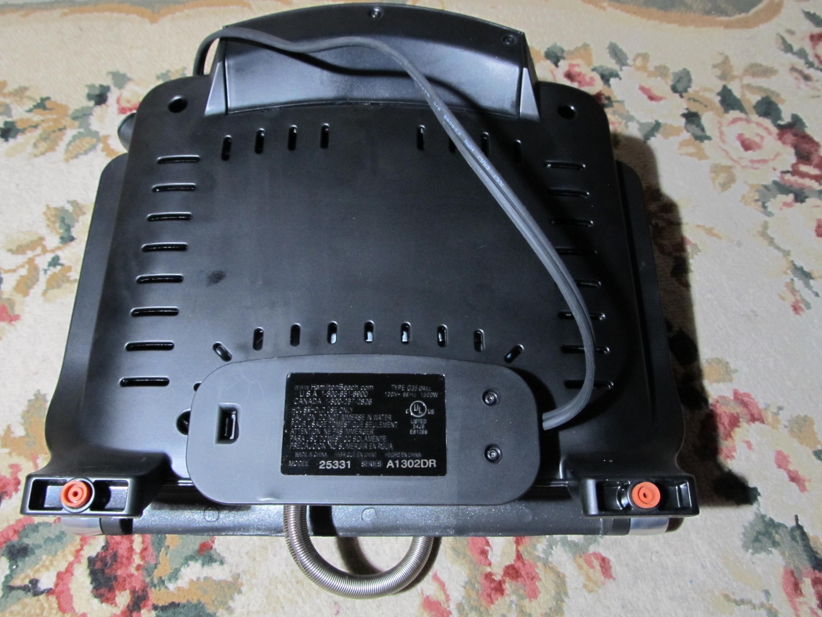 Hamilton Beach Stainless Steel Panini Press Indoor Electric Grill Works Mo#25331