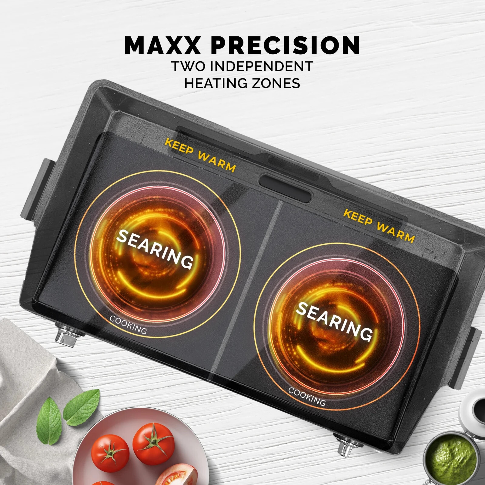 KALORIK Pro DOUBLE GRIDDLE and COOKTOP, Stainless Steel, NEW in Original Package