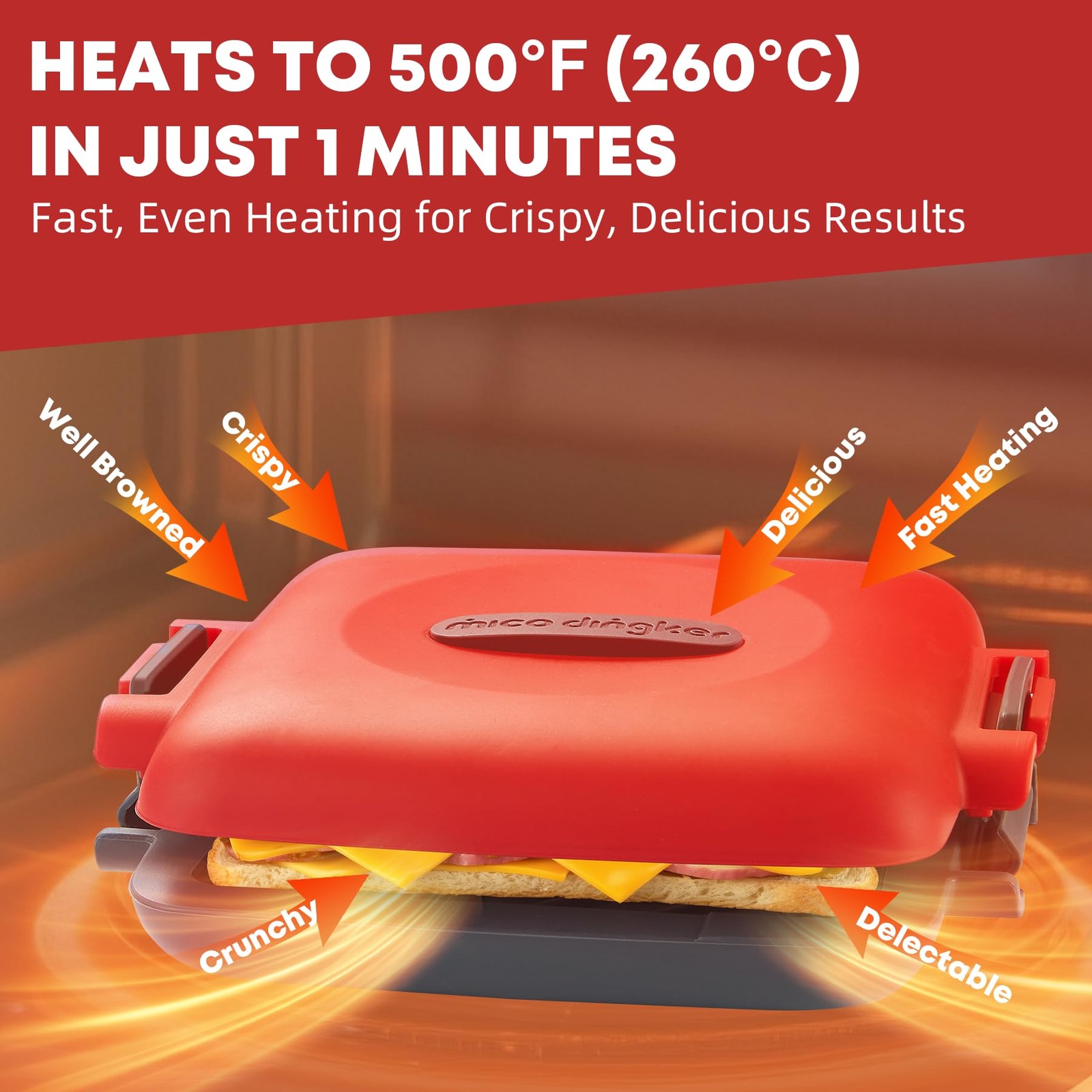 Microwave Sandwich Maker, Snack Maker & Panini Press, Removable Non-Stick Pla…
