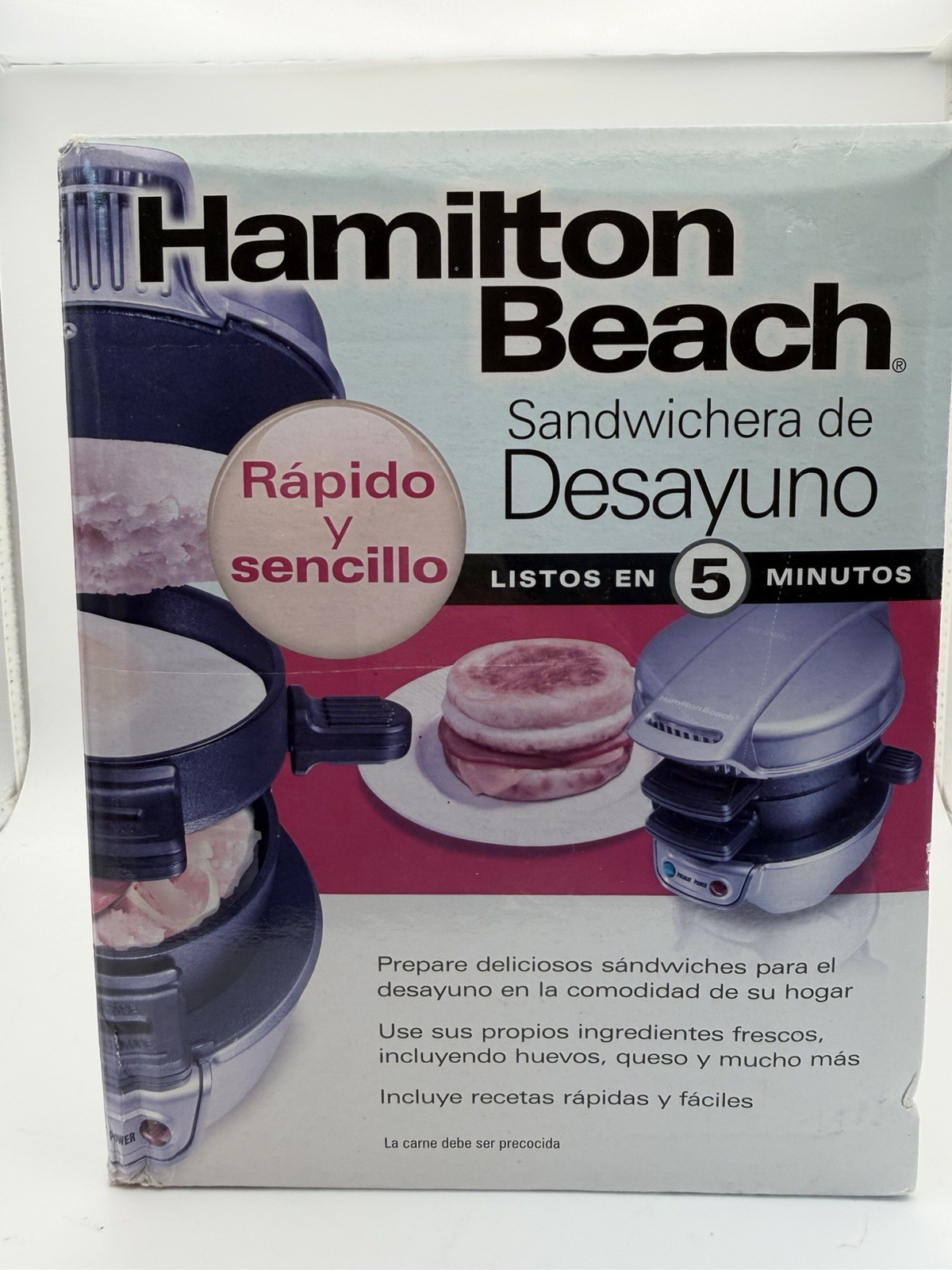 NIB Sealed Hamilton Beach 25475 Breakfast Sandwich Maker – Silver