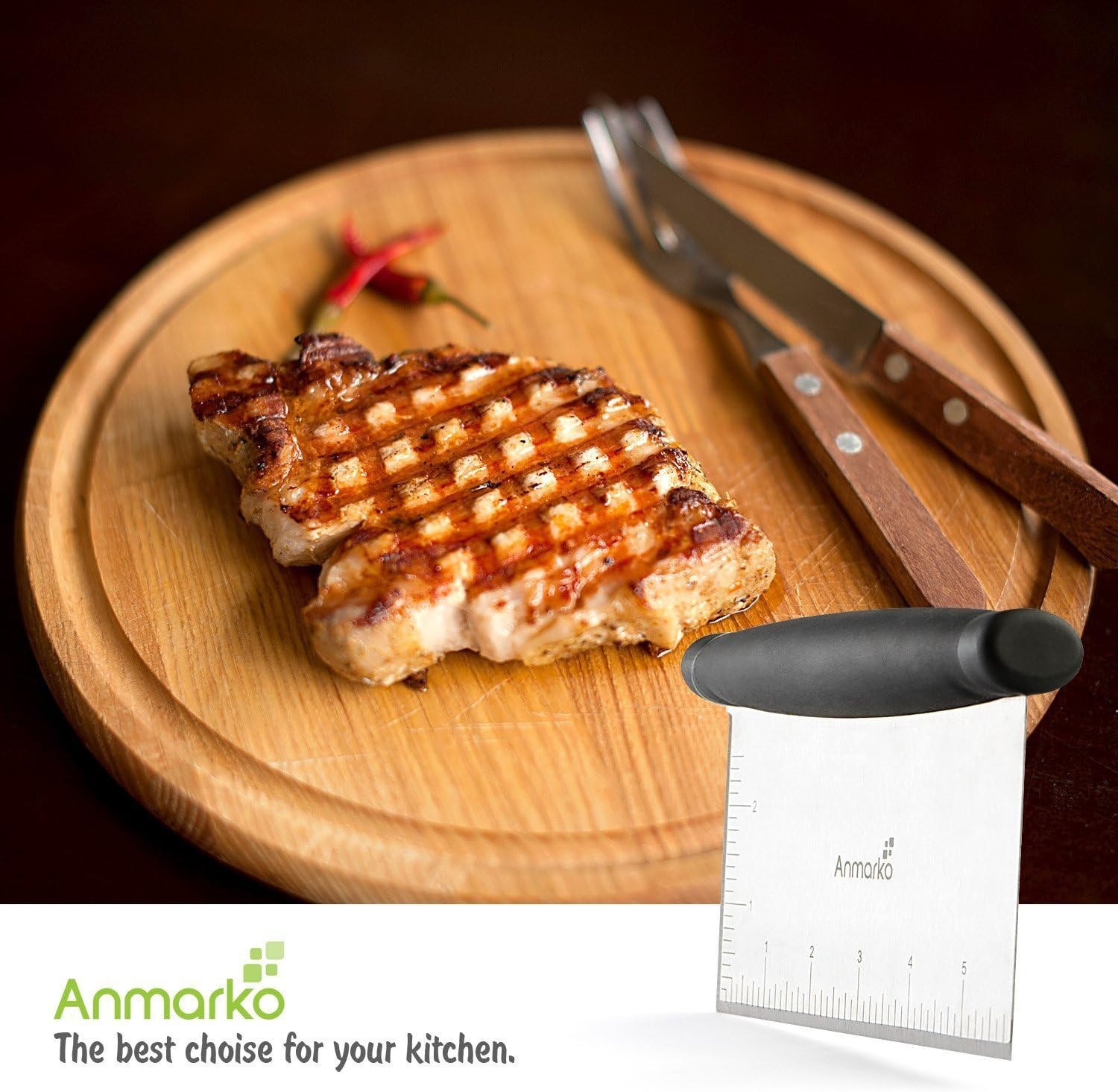 Stainless Steel Metal Griddle Scraper Chopper – Great Rubber handle scraper