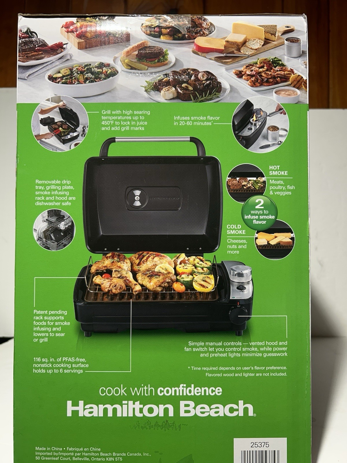 Hamilton Beach electric Indoor Searing Grill With Hot/Cold Smoke Infuser/R25375