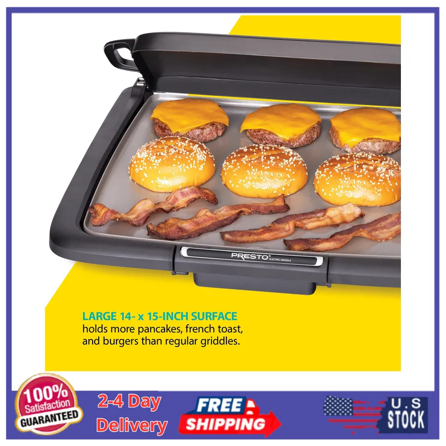 Presto Electric Nonstick Griddle with Warming Tray and Multifunction Tray