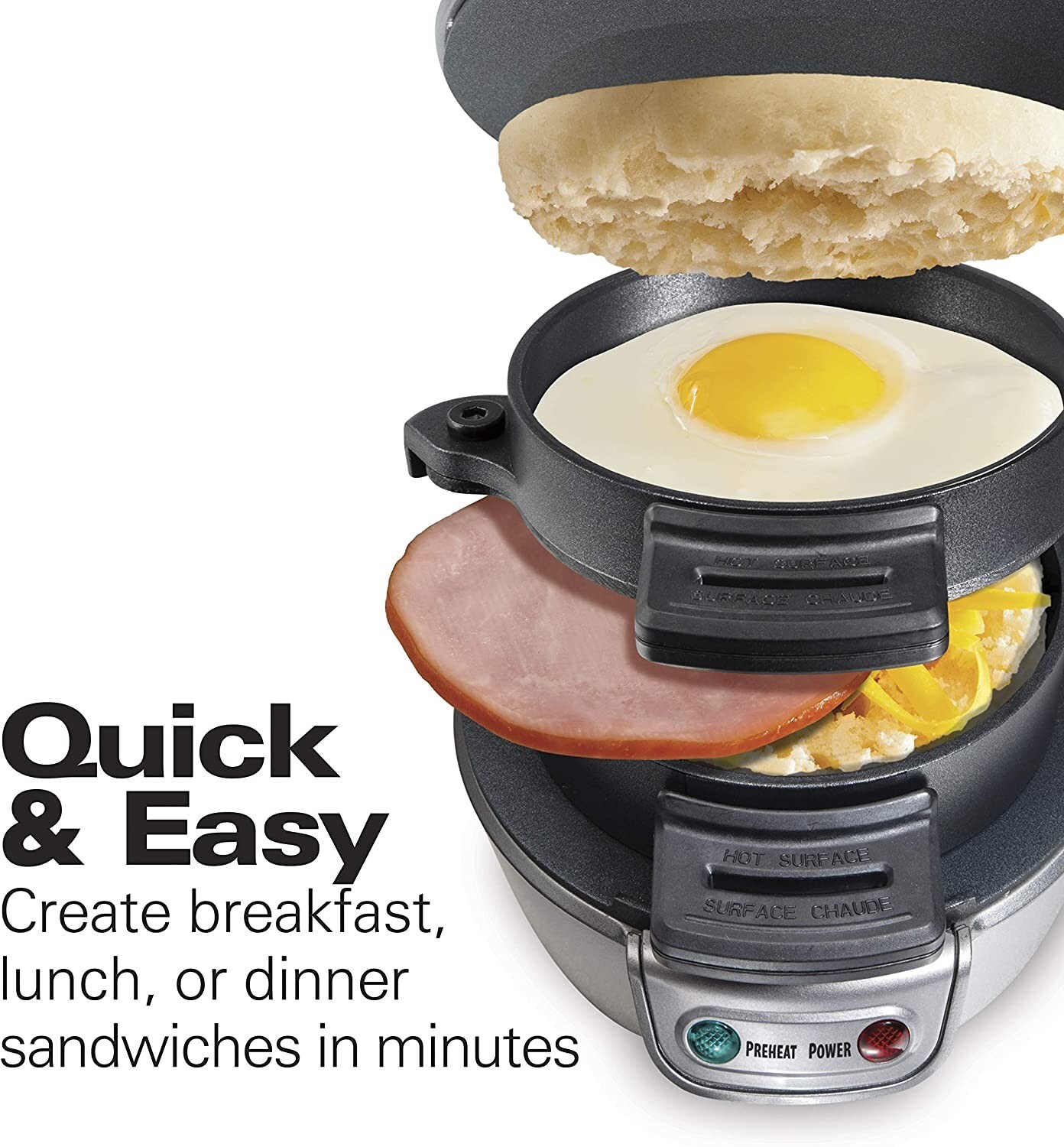 Hamilton Beach 25478 Breakfast Sandwich Maker – Silver