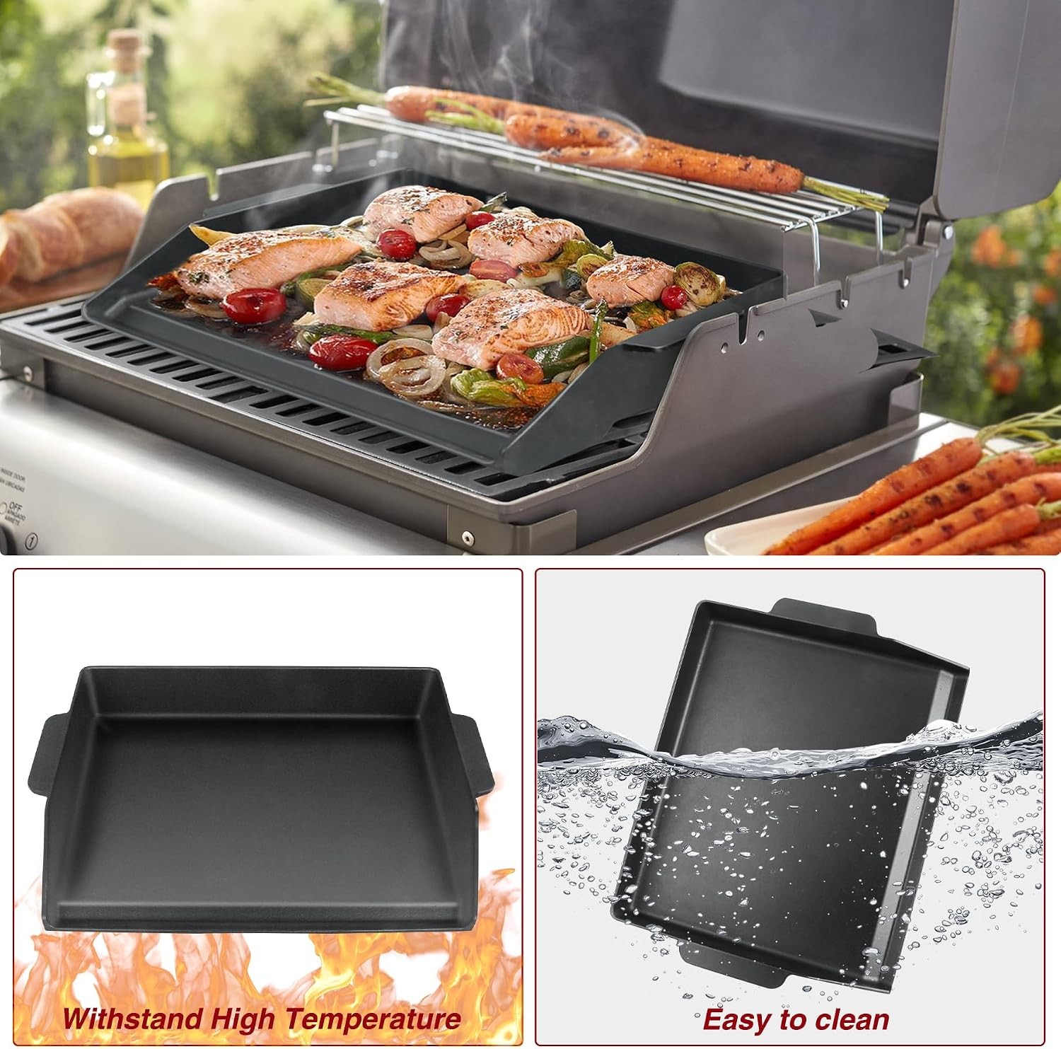 17″ x 13″ Universal Cast Iron Griddle Gas Grill Stove Top Griddle Gas Grill