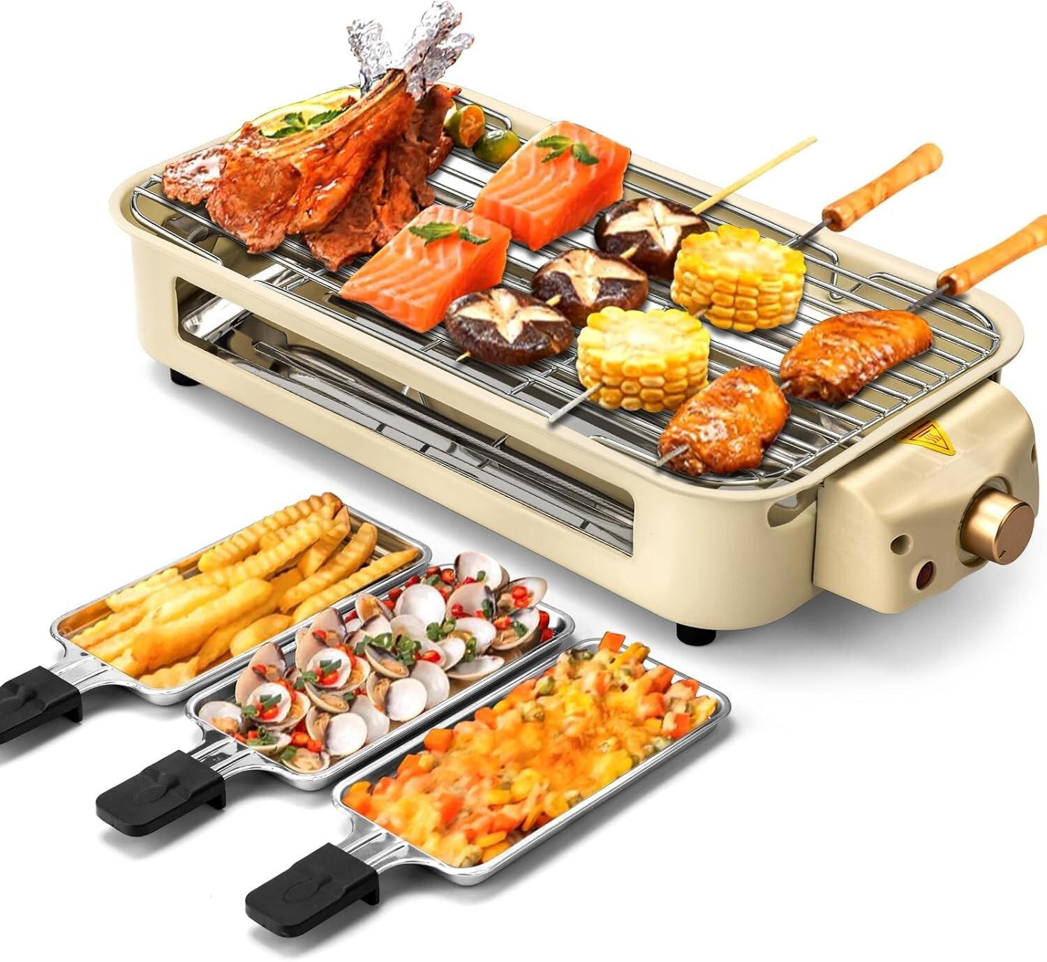 Electric Indoor Grill,2 in 1 Indoor Grill Non-stick 1500W