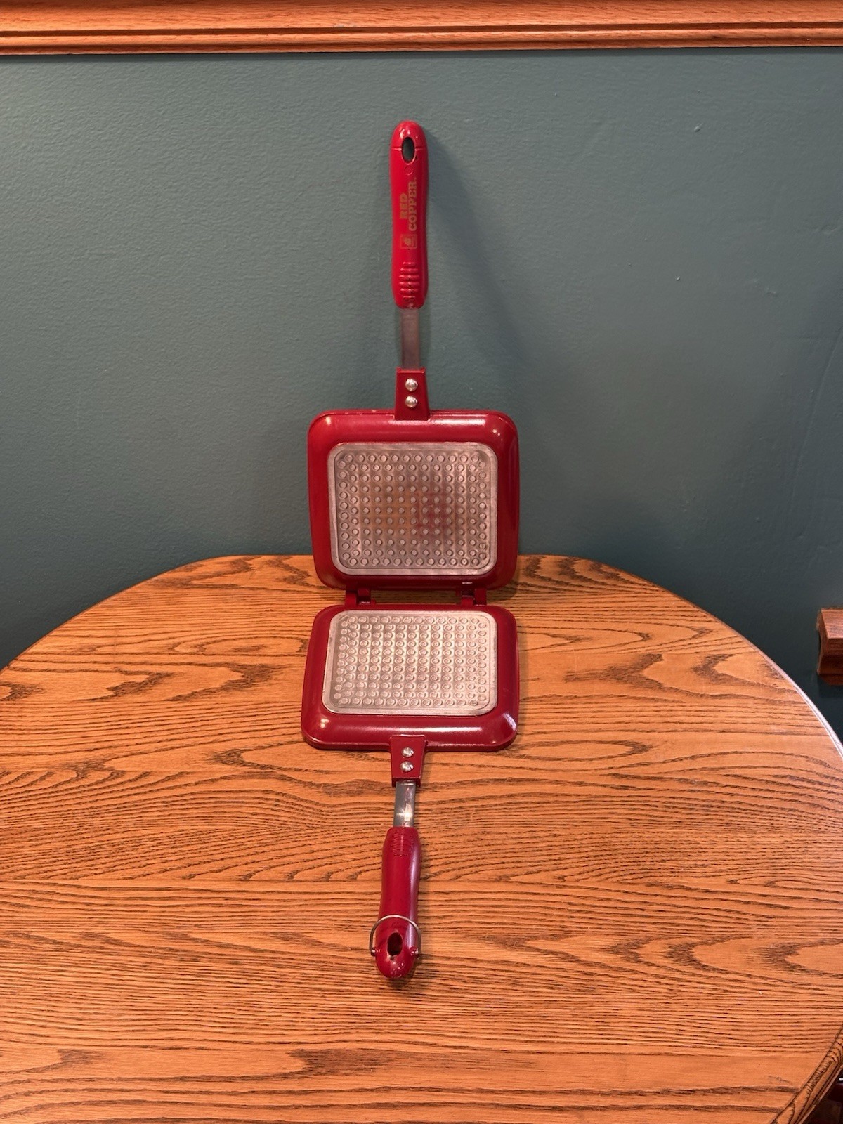 Pre Owned Vintage RED COPPER Stovetop Non Stick SANDWICH/PANINI FLIPPER