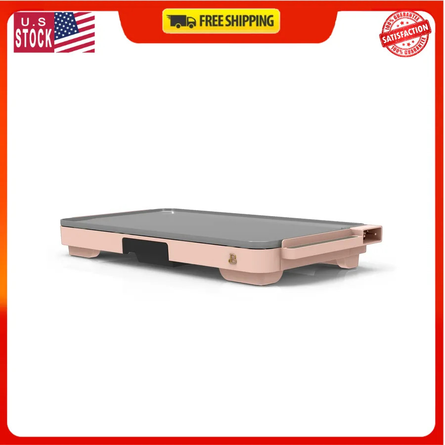 Beautiful Drew Barrymore 12 x 22 Inch XL Electric Nonstick Griddle Rose Gold