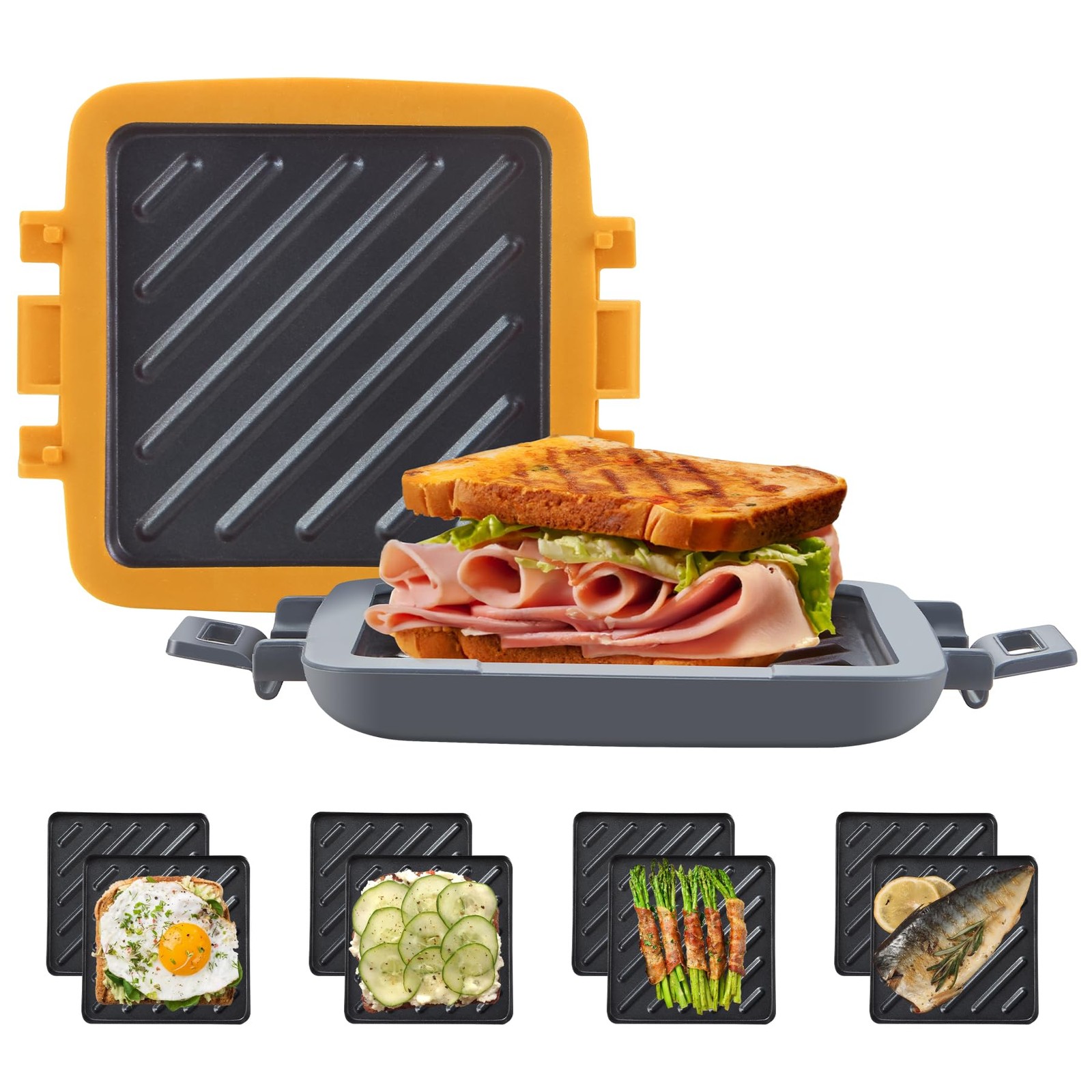 Microwave Sandwich Maker, Snack Maker & Panini Press, Removable Non-Stick Pla…