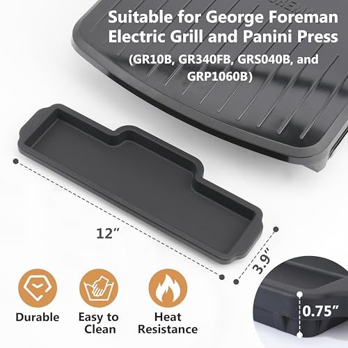 2 Pack Silicone Drip Tray for George Foreman Grills GRP1060B GR10B GR340FB
