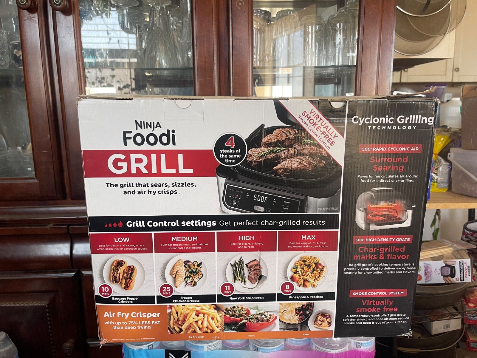 Ninja Foodi 4-in-1 Indoor Grill and Air Fryer – Black/Silver (AG300BF)