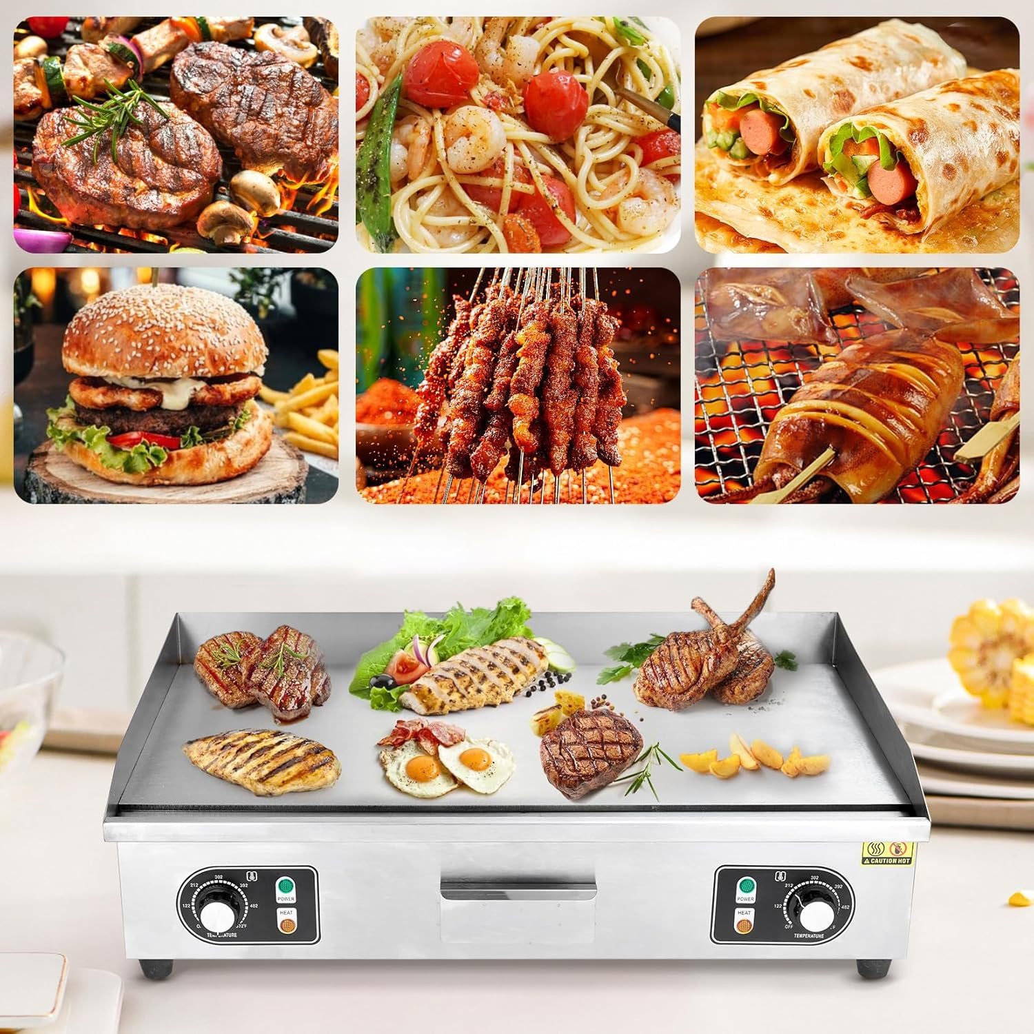 Professional Commercial Electric Griddle – 30-Inch 3000W Stainless Steel Flat To