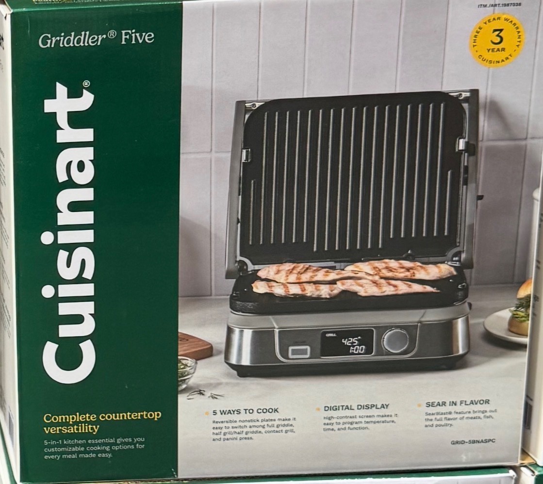 NEW Cuisinart Nonstick 5 In 1 Electric Griddle/Grill With Digital Controls