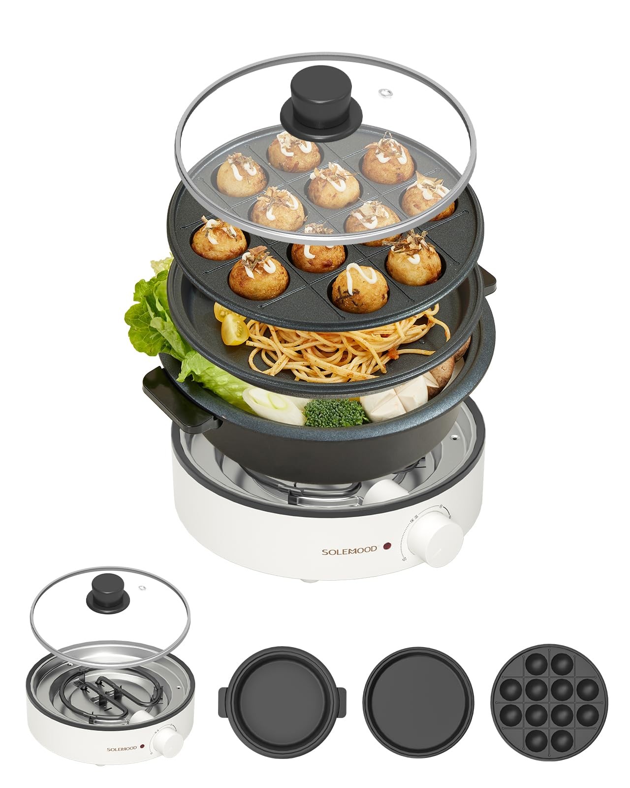SOLEMOOD 1.8L Electric Grill Pot Single Living